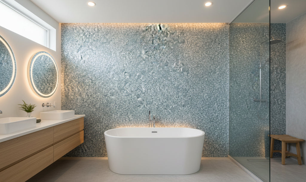 MIllion Dollar MIca Chip | Phillipe Romano - bathroom room setting