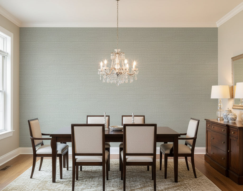 Miyago Fine Sisal Aqua | Phillipe Romano - dining room room setting
