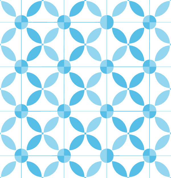 Orbit Deluxe - Cerulean & Chalk - Whimsical Wallcoverings