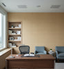 Modena Gold Basketweave Grasscloth Wallcovering | Fentucci - office room setting