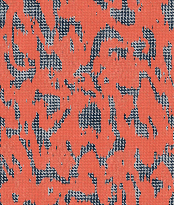 Moire Screen Coral Wallcovering | Tres Tintas