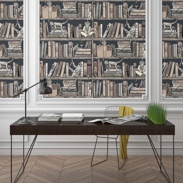 Monkey Library Colourful Blue - Dark Navy Blue Wallcovering | Brand McKenzie