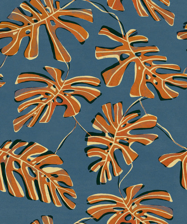 Monstera Índigo Wallcovering | Tres Tintas