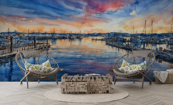 Monterey Bay Sunset Mural Coastal | Architectural Wallcoverings