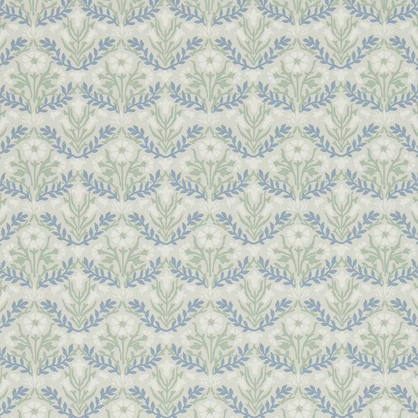 Morris Bellflowers Fennel Grey Wallcovering | William Morris