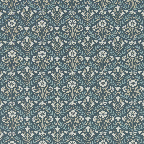 Bellflowers Indigo/Linen | Morris & Co.