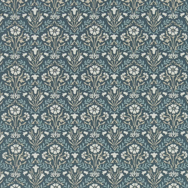 Morris Bellflowers Linen Indigo Wallcovering | William Morris