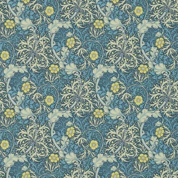 Morris Seaweed Woad Ink Wallcovering | William Morris