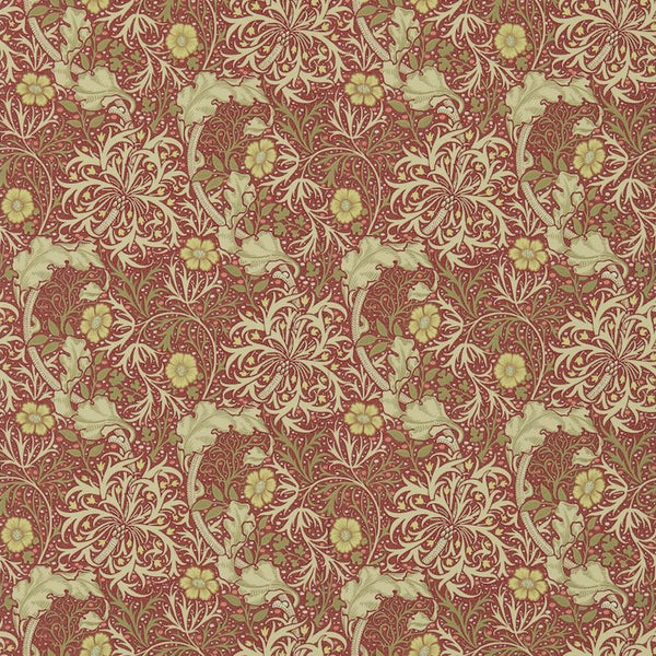 Morris Seaweed Wallpaper Gold Red | William Morris