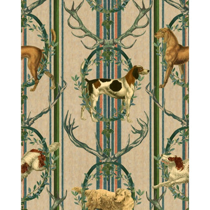 Mountain Dogs Taupe - Taupe, Blue, Green, Brown Wallcovering | Mind the Gap