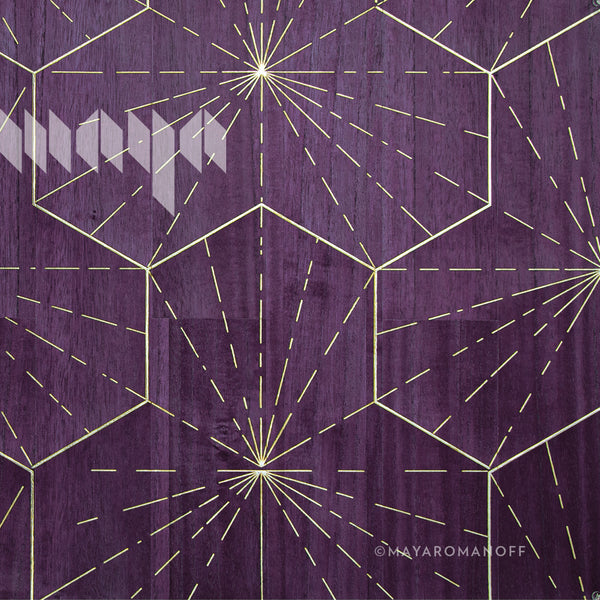Ajiro Burst of Happiness Violet Hues - Dark Purple Wallcovering | Maya Romanoff