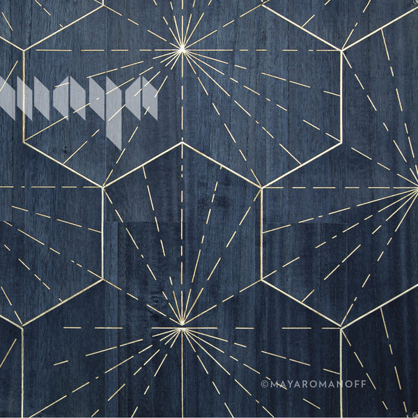 Ajiro Burst of Happiness Tailored Blue - Dark Blue Wallcovering | Maya Romanoff