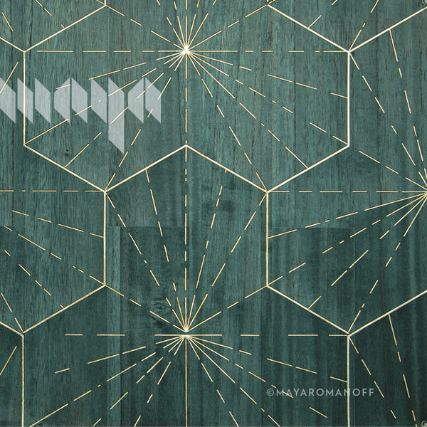 Ajiro Burst of Happiness Fresh Sea Dive - Teal Green Wallcovering | Maya Romanoff