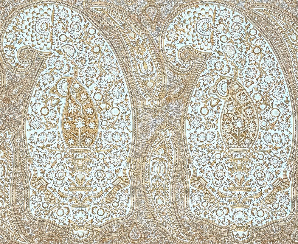 Rajah Paisley, Multi Beige / Neutral on Ivory Linen