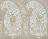 Rajah Paisley, Multi Beige / Neutral on Ivory Linen