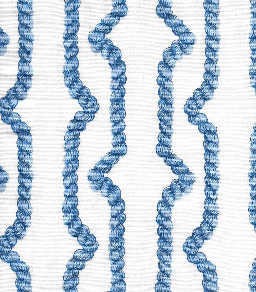 Regency Ropes, Multi Blue on White