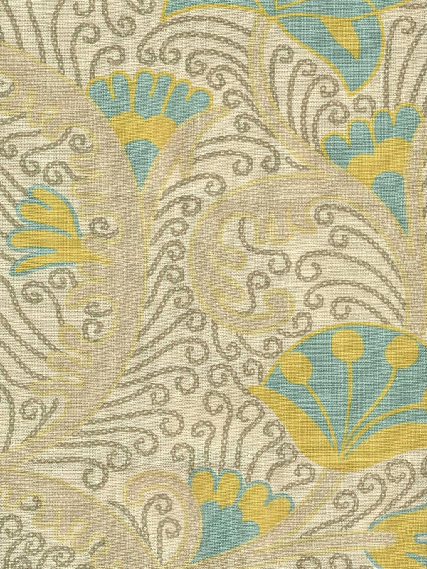 Multi Blue Yellow Taupe Wallcoverings | Home Couture