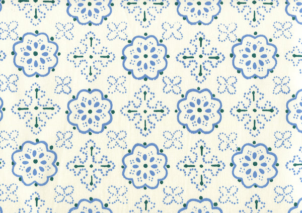 Crawford, Multi Blues Wallcoverings | Quadrille