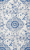Multi Blues on Ivory Linen