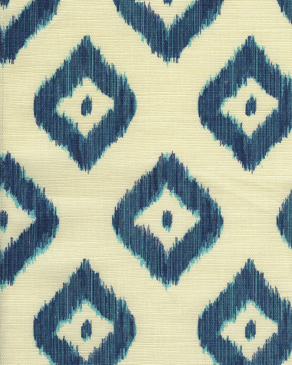 Bali Diamond Multi Blues on Tint Screen Printed Fabric | China Seas