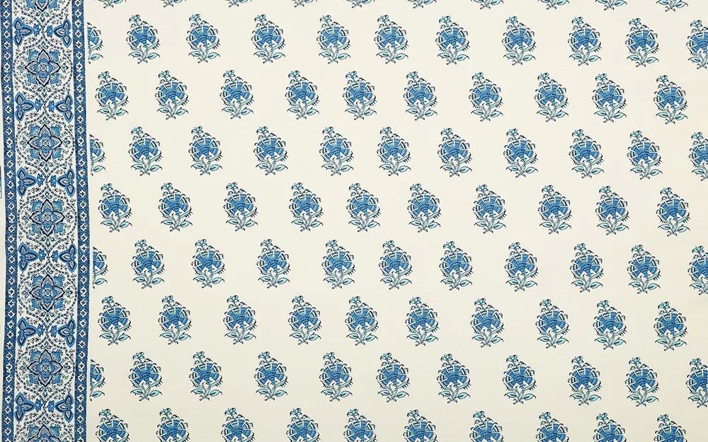 Multi Blues on Tinted Linen
