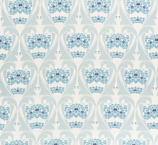 Multi Blues on White Wallcoverings | Home Couture
