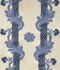 Henriot Stripe, Multi Blues on White Linen Cotton