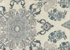 Multi Blues Pink Gold on Cream