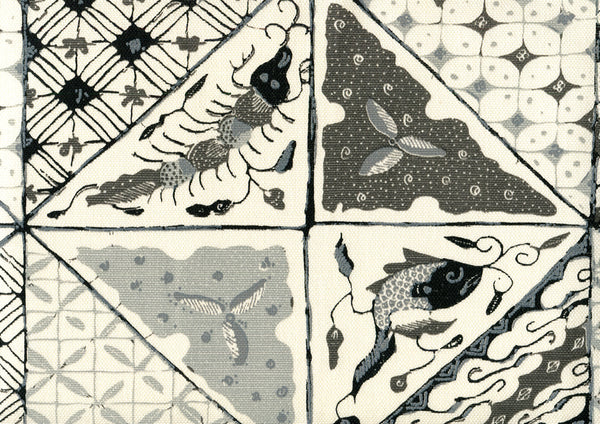 Sunnyjim Batik Multi Charcoal Gray Screen Printed | China Seas