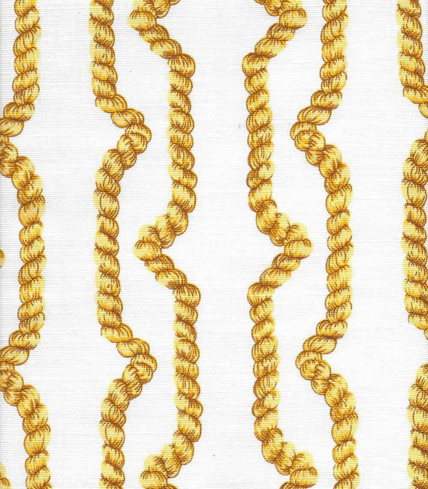 Regency Ropes, Multi Gold on White Wallcoverings | Quadrille