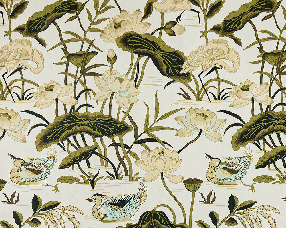 Multi Green / Brown / Beige on Ivory