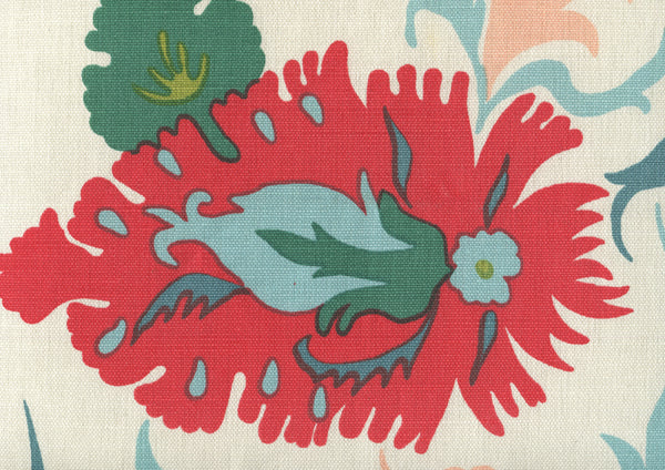 Uzbek, Multi Green Pink Blues Wallcoverings | Quadrille