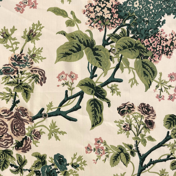Louisa Floral, Multi Green / Pink / Lilac on Light Tint Wallcoverings | Quadrille