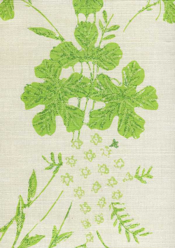 Peacock Floral Multi Greens on Tint Screen Printed Fabric | China Seas