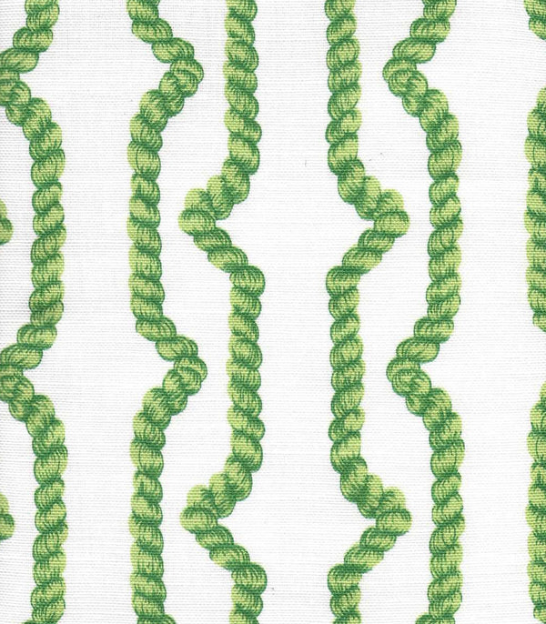 Regency Ropes, Multi Greens on White Wallcoverings | Quadrille