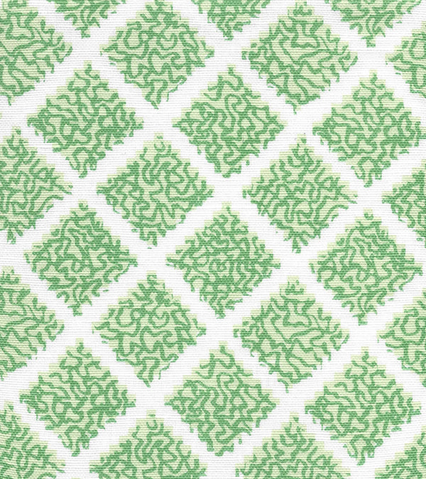 Shanghai, Multi Greens on White Wallcoverings | Quadrille