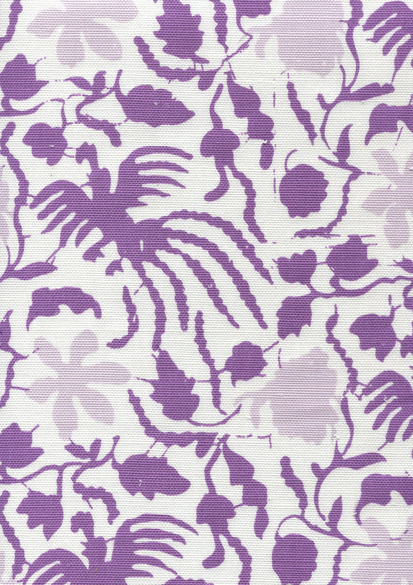 Seya Multi Lavender Lilac Screen Printed - White Fabric | China Seas