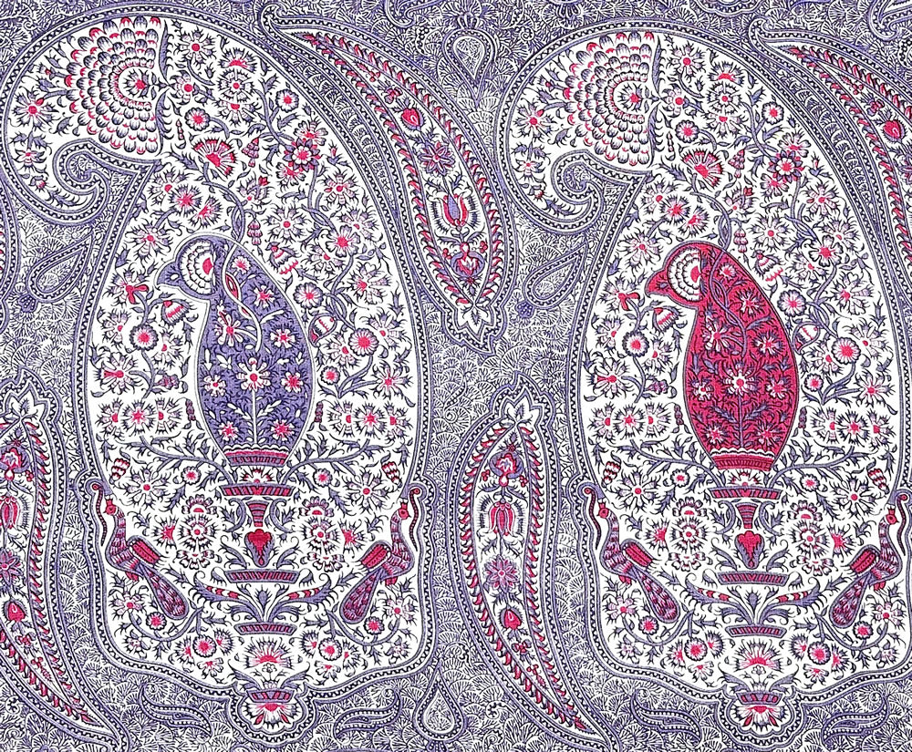 Rajah Paisley, Multi Lavender / Rouge on Linen