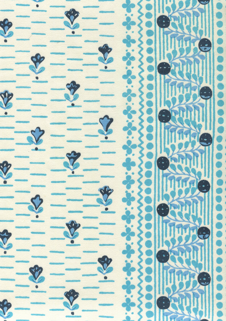 Links II, Multi Mojave Blue Turquoise on Cotton Sateen