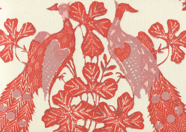 Peacock Batik Multi Oranges on Tint Screen Printed Fabric | China Seas