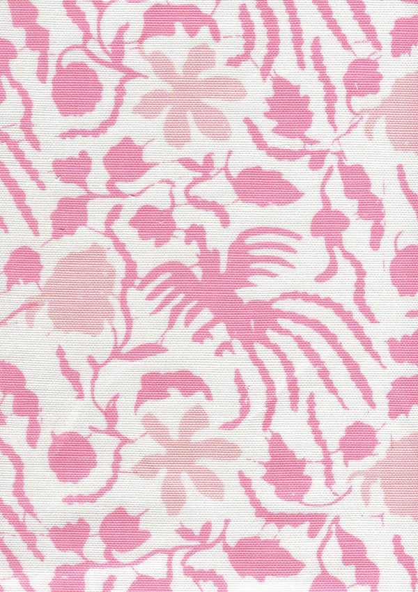 Seya Multi Pinks on Oyster Screen Printed - White Fabric | China Seas