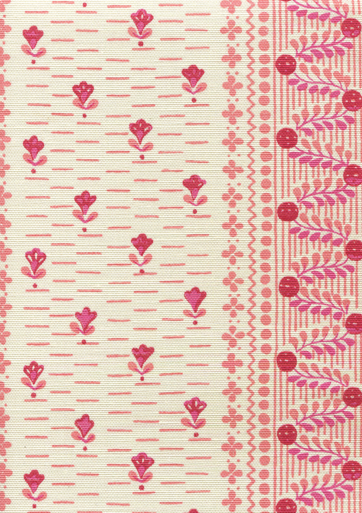 Links II, Multi Pinks on Tinted Linen/Cotton