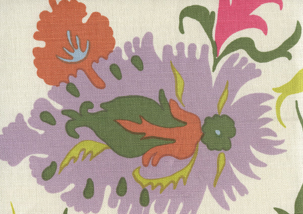 Uzbek, Multi Plum Orange Magenta Wallcoverings | Quadrille