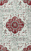 Multi Red on Ecru Linen