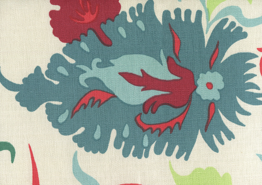 Uzbek, Multi Red Teal Blues