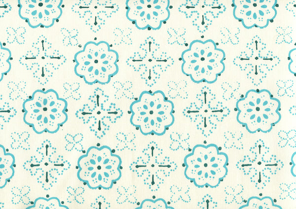 Crawford, Multi Turquoise Wallcoverings | Quadrille