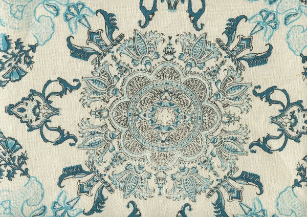 Multi Turquoise Celadon Teal on Cream | Home Couture