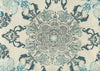 Multi Turquoise Celadon Teal on Cream