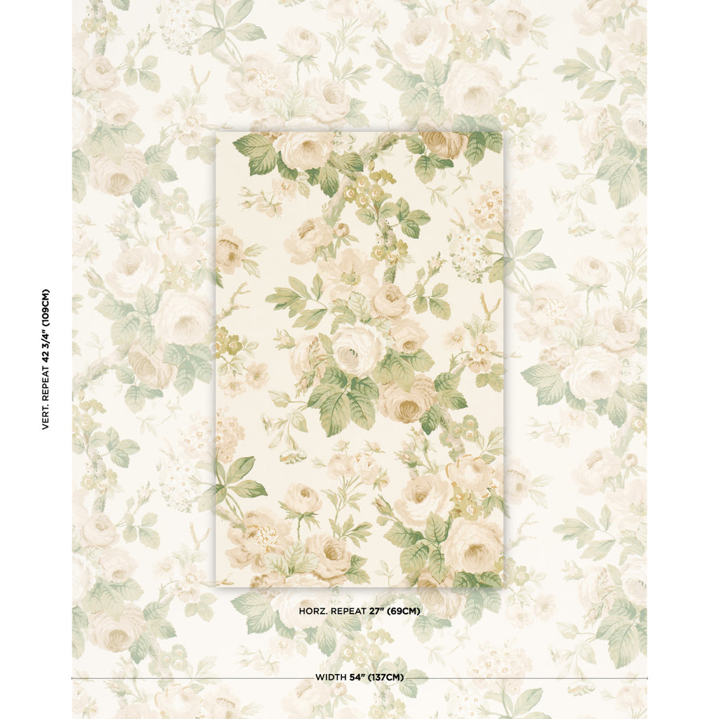 Nancy Floral IVORY | Schumacher - Image 4