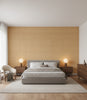 Napoli Caramel Basketweave Grasscloth Wallcovering | Fentucci - bedroom room setting